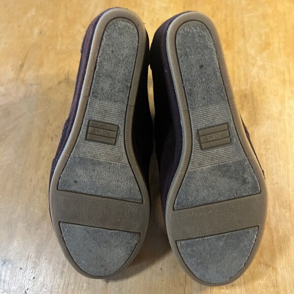 Toms Burgandy Brown Suede wedge booties Women Size 7 - Picture 8 of 13